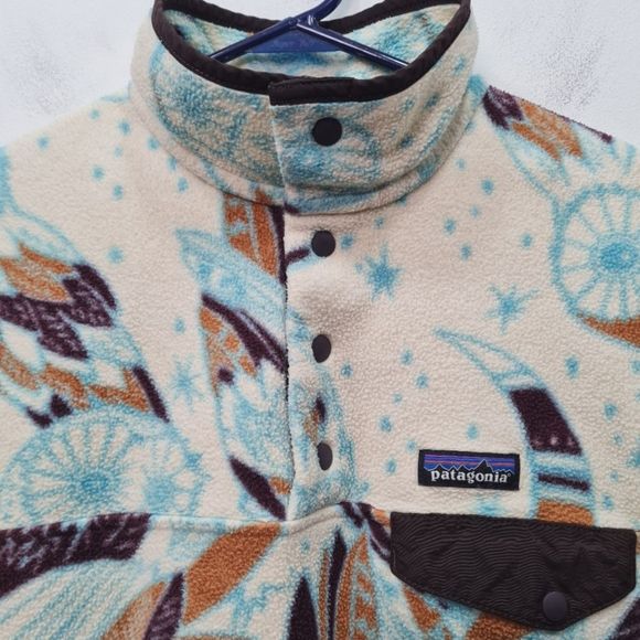 Patagonia Synchilla Snap-T Fleece Pullover Moon Owl Toasted White Women'… - Picture 4 of 16